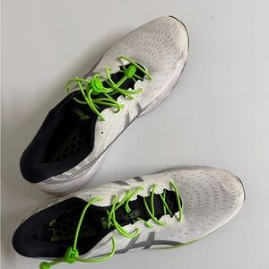 ASICS Men's White and Neon Green Athletic Shoes